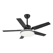 Ventilador De Techo Megaluz Fhm017 Negro Con 5 Aspas