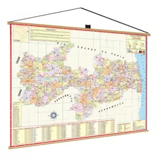 Mapa Da Paraíba Politico Geográfico Banner Poster Moldura