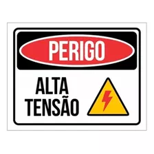 Placa Perigo Alta Tensão Sinalização Cuidado