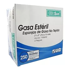 Gasa No Tejida Estéril 3x3 Alfa Safe ® Caja De 50 Sobres X 5