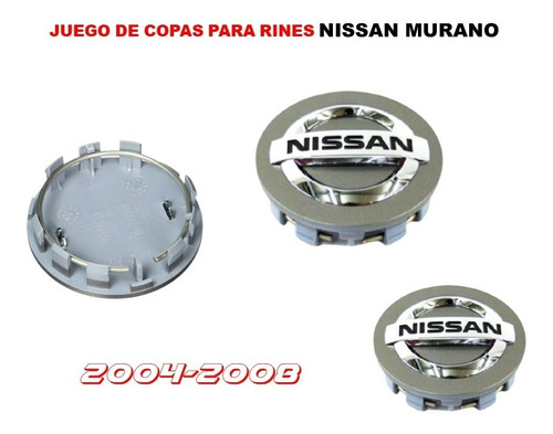 Par De Copas De Centro De Rin Nissan Murano 2004-2008 Foto 3