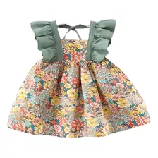 Vestido Abullonado Floral De Verano Para Niñas Con Sombrero