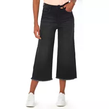 Calça Feminina Jeans Pantacourt Polo Wear Preto