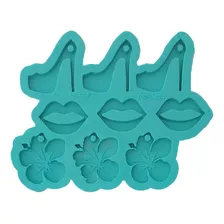 Molde Silicone Resina Brinco Pingente Colar Sapato Boca Flo