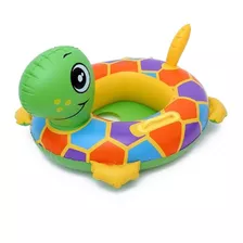 Boia Infantil Tartaruga Colorida Com Fralda Mar Piscina Bebê