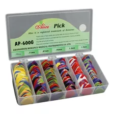 Caja De 600 Uñetas Nylon Surtidas Alice, Mandolina Guitarra