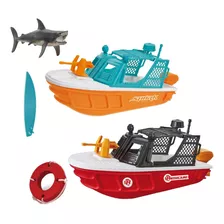 Kit 2 Barcos De Brinquedo Que Flutuam Na Agua + Acessórios