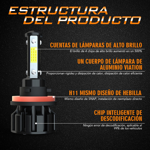 Faro Led Para Toyota Sienna 2011-2018 Y Luz Antiniebla Foto 6