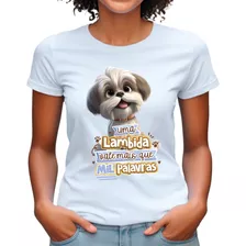 Camiseta Estampa De Cachorro Raça Shitzu Mãe Animais Pet