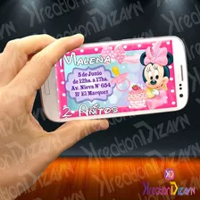 Tarjeta De Invitación Digital Minnie Bebe