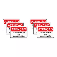 Placa Atenção: Equipamento Em Manutenção 20x30cm - 6un.