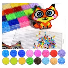 Kit Perler Beads 2,6mm 10mil Peças+ Pegboard+pinça 