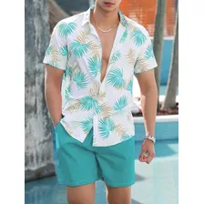 Conjunto Casual Playa Camisa Corta Con Short Para Caballero