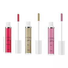 Hydra Lips Gloss 3 Frascos 5,6ml Ouro, Pink E Vermelho