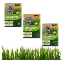 Kit 3 Graminhas Gatos Zoe Pet Eliminação De Pelos E Digestão