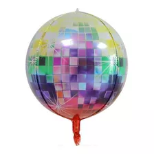 10 Balão Globo Metalizado 4d Colorido Festa Balada Anos 80