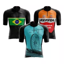 Roupa Ciclismo Bicicleta Bike Roda Camisa Masculina + Cores