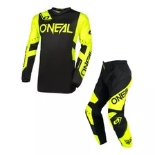 Traje Oneal Element Racewear Motocross Enduro Negro/amarillo