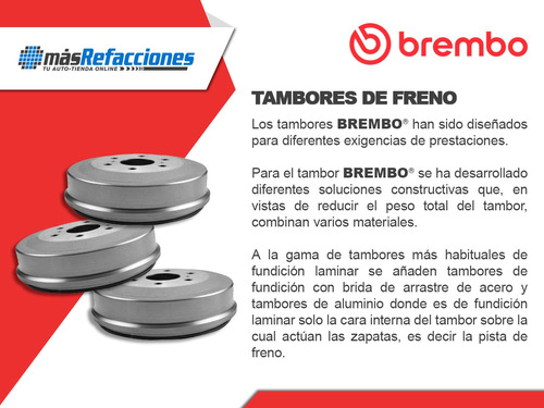 Par De Tambores De Freno Traseros Nuevo Gol 2014-2016 Brembo Foto 4