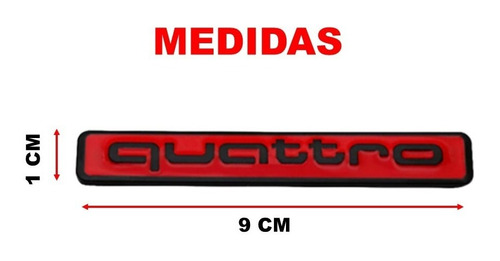 Emblema Quattro Audi A3, A4, A5, A6 Y Q5 Rojo/negro  Foto 4