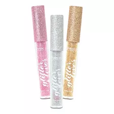 Kit C/ 3 Lip Gloss Glitter Lover Pink 21 Efeito Glitter Cor Sortidos