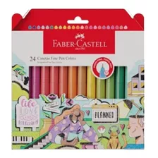 Caneta Fine Pen Cartela Com 24 Cores 0.4mm Faber-castell