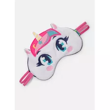 Tapa Olhos Estampado Unicórnio Kawaii Puket Cor Branco