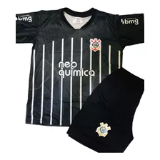 Kit Conjunto Juvenil Corinthians Camisa Short E Toalha Rosto