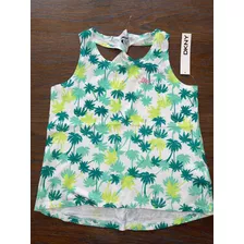 Musculosa Nena Con Palmeras Verde Talle L 8/10 Años Dkny