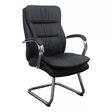 Silla De Visita Asiento Y Respaldo Cuero Sintetico Premium