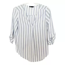 Blusa Incognita Talla Mediana A Rayas Blancas Con Azul