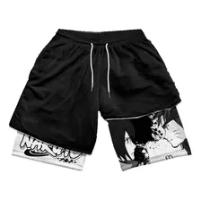 Short Dry-fit Compressão 2 Em 1 Masculino Anime Naruto