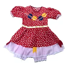 Vestido De Festa Junina Caipira Infantil Luxo Moderno P M G