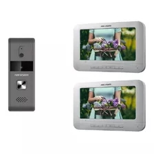 Video Portero Hikvision Metálico 2 Monitores - Electrocom -