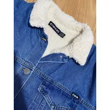 Campera De Jeans Con Corderito Oversize Marca Kiwano