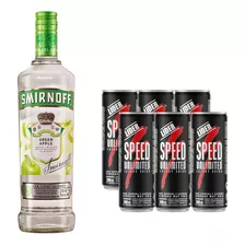  Vodka Smirnoff Green Apple Manzana 700ml + Speed 269ml X6