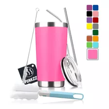 Vaso Térmico Portátil De Acero Inoxidable 20oz Con Calor/frí Color Barbie Rosa