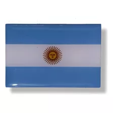 Adesivo Resinado Bandeira Da Argentina 6x4 Cm.