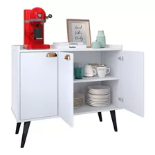 Buffet Com 3 Portas Retro Classic Movel Para Sala De Jantar Cor Branco