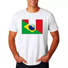 Camiseta Adulto Ou Infantil Bandeira Brasil E Peru Futebol