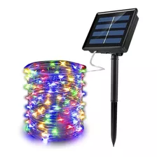  Lámpara Solar Luces Tira Led Al Aire 12 Mts 100 Led Navidad