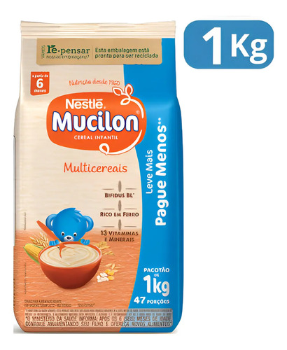 Nestlé Mucilon Infantil - Multicereais - 1 Kg - Unidade - 1