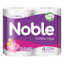  Papel Higiénico Noble - Doble Hoja De 23 Mts X 4 Rollos