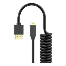 Cabo Espiral Hdmi X Micro-hdmi 2.0 4k De Alta Velocidade Cor Preto