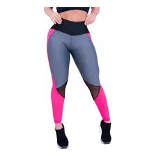 Calça Legging Atacado Mescla Recorte Em Tela