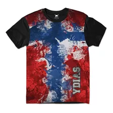 Camiseta Textura Bandeira Noruega Oslo Nódico Escandinava Yd