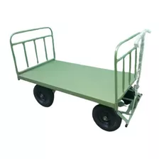 Carro Plataforma Chapa De Aço 150 Cm X 80 Cm 02 Grades 600kg