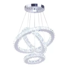 Candelabros Led Moderno De Cristal 3 Anillos Lampara Techo C