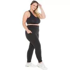 Calça Leg Com Bolso Casual Plus Size Suplex Revenda 103748