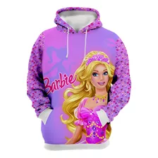 Moletom Full Print Sublimado Barbie Boneca Adulto Infantil